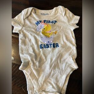 Old Navy White "My First Easter" Chick One-Piece 3/6 Months